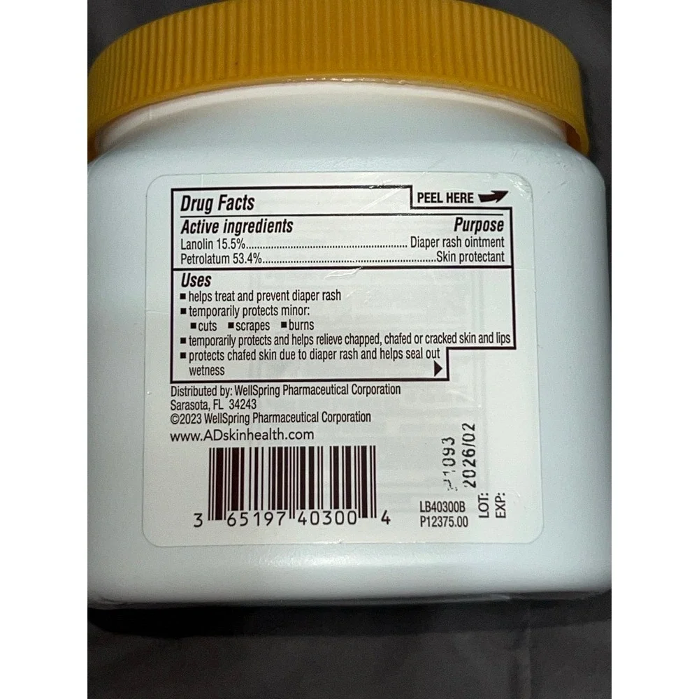 A+D Original Diaper Rash Treatments Skin Protectant Ointment 1Lb Slightly‎ Used